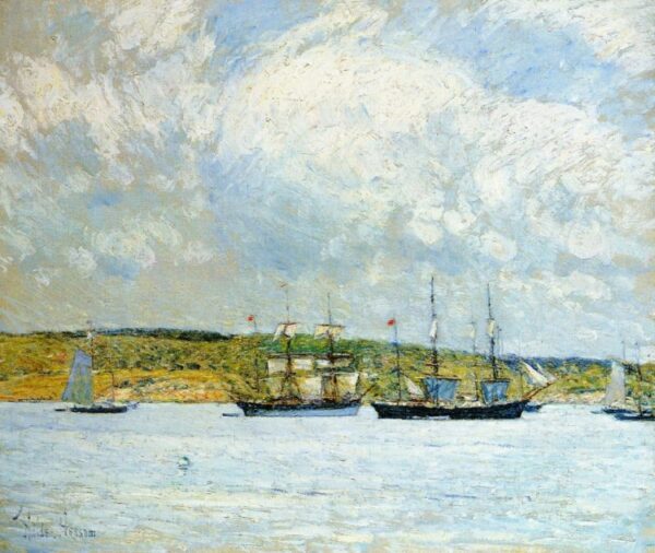 A Parade of Boats by Frederick Childe Hassam, hand-painted oil painting reproduction