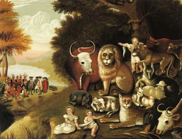 A Peaceable Kingdom by Edward Hicks, hand-painted oil painting reproduction