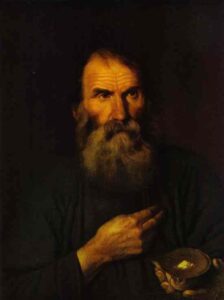 A Peasant With A Piece Of Bread by Kapiton Zelentsov, hand-painted oil painting reproduction