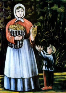 A Peasant Woman With Her Son by Niko Pirosmani, hand-painted oil painting reproduction