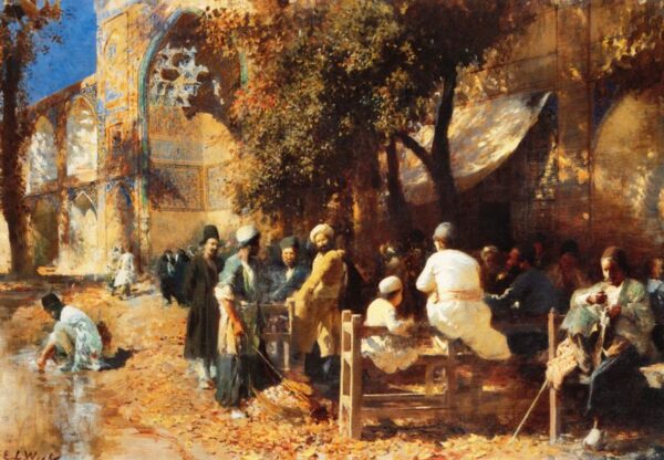 A Persian Cafe by Edwin Lord Weeks, hand-painted oil painting reproduction