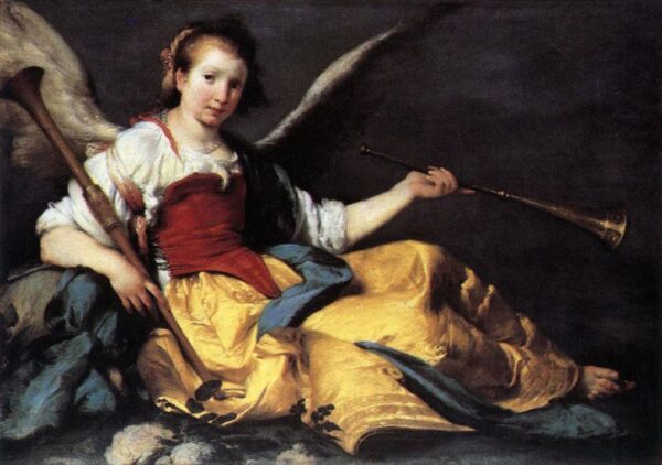 A Personification of Fame by Bernardo Strozzi, hand-painted oil painting reproduction