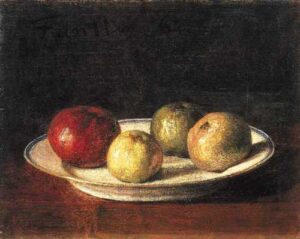 A Plate Of Apples by Henri Fantin-Latour, hand-painted oil painting reproduction