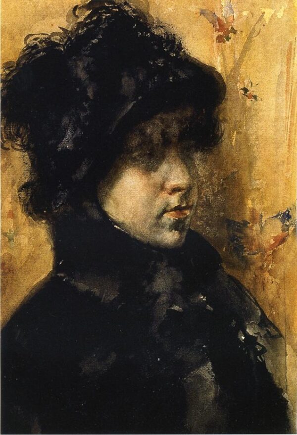 A Portrait Study by William Merritt Chase, hand-painted oil painting reproduction