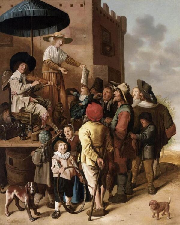 A Quack and His Assistant by Jan Miense Molenaer, hand-painted oil painting reproduction