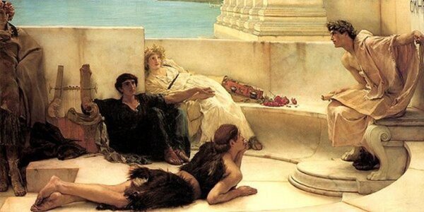 A Reading from Homer by Lawrence Alma-Tadema, hand-painted oil painting reproduction