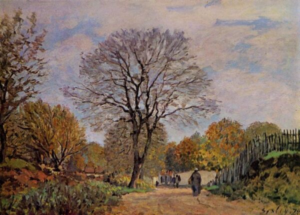 A Road in Seine-et-Marne by Alfred Sisley, hand-painted oil painting reproduction