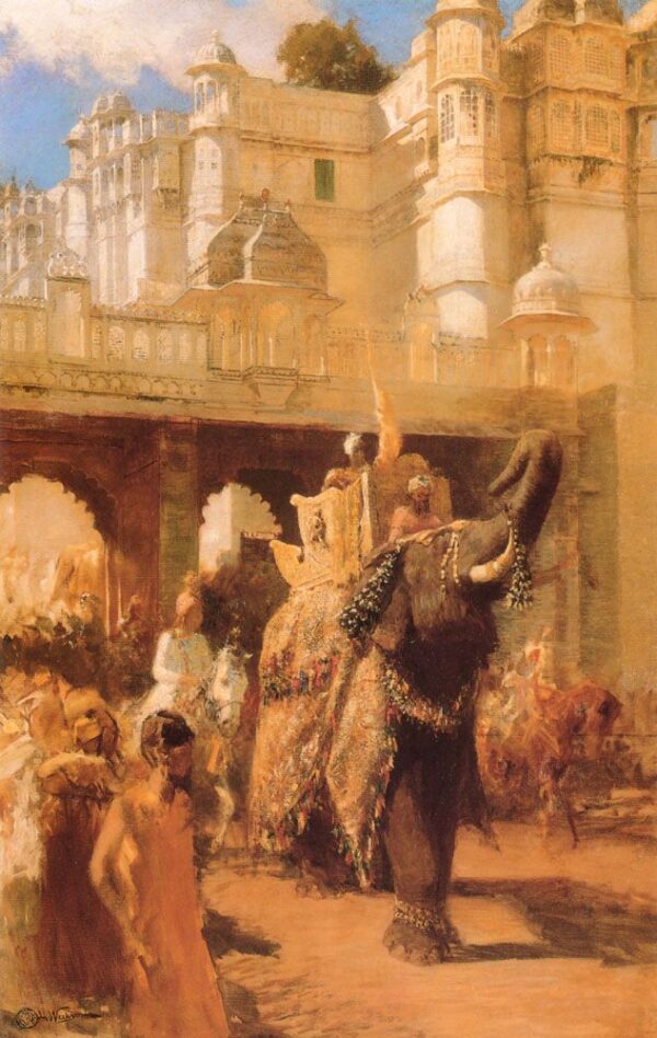 A Royal Procession by Edwin Lord Weeks, hand-painted oil painting reproduction