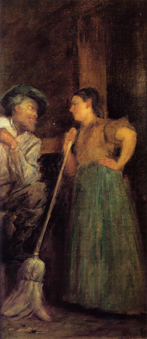 A Rustic Courtship by Eastman Johnson, hand-painted oil reproduction