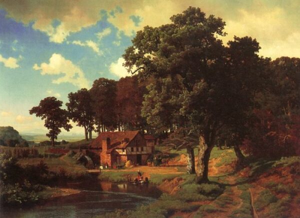A Rustic Mill by Albert Bierstadt, hand-painted oil painting reproduction