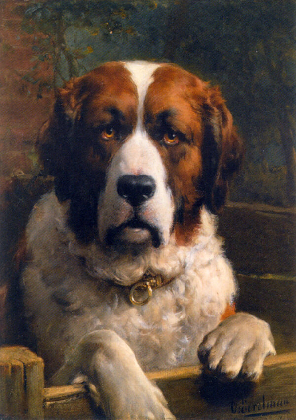 A Saint Bernard Dog by Otto Eerelman, hand-painted oil painting reproduction