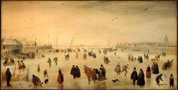 A Scene On The Ice by Hendrick Avercamp, hand-painted oil painting reproduction