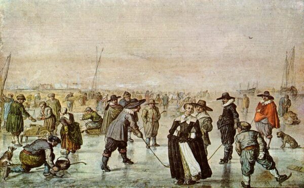 A Scene On The Ice b by Hendrick Avercamp, hand-painted oil painting reproduction