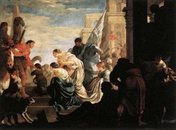 A Scene from Roman History by Sébastien Bourdon, hand-painted oil painting reproduction