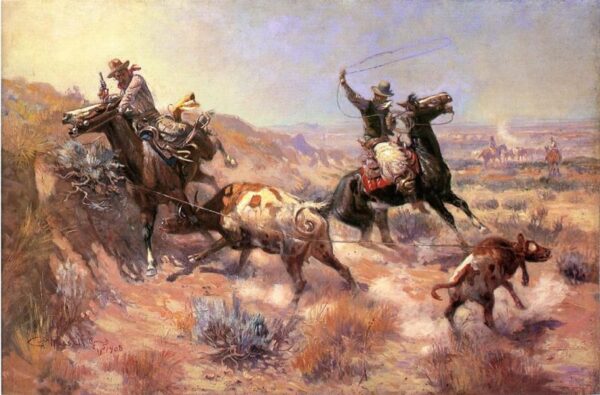 A Serious Predicament by Charles Marion Russell, hand-painted oil painting reproduction