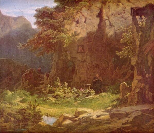 A Settler Playing The Violin by Carl Spitzweg, hand-painted oil painting reproduction
