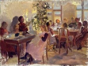 A Sewing Class in Skagen by Anna Ancher, hand-painted oil painting reproduction