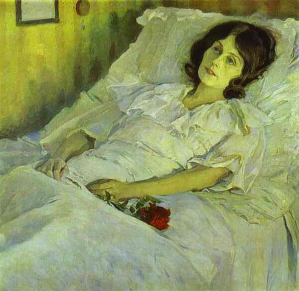 A Sick Girl by Mikhail Nesterov, hand-painted oil painting reproduction