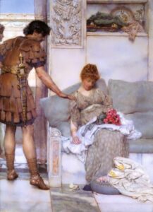 A Silent Greeting by Lawrence Alma-Tadema, hand-painted oil painting reproduction