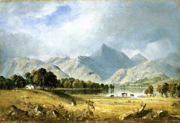 A Sketch of Derwentwater by Sanford Robinson Gifford, hand-painted oil painting reproduction