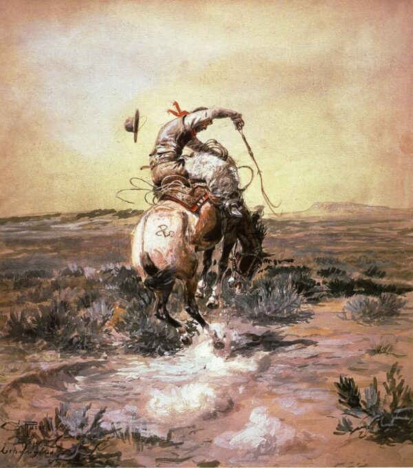 A Slick Rider by Charles Marion Russell, hand-painted oil painting reproduction