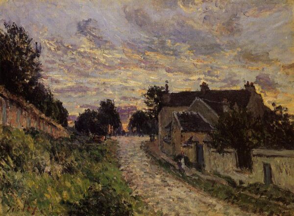 A Small Street in Louveciennes by Alfred Sisley, hand-painted oil painting reproduction