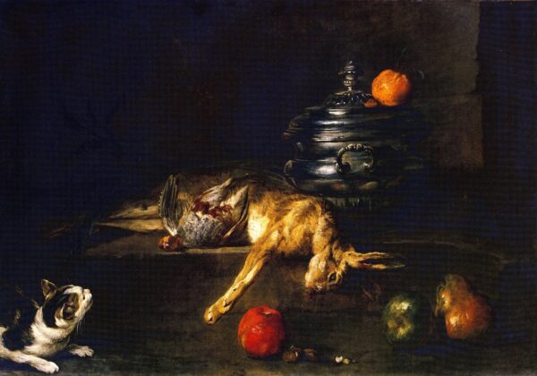 A Soup Tureen with a Cat Stalking a Partridge and Hare by Jean-Baptiste-Siméon Chardin, hand-painted oil painting reproduction