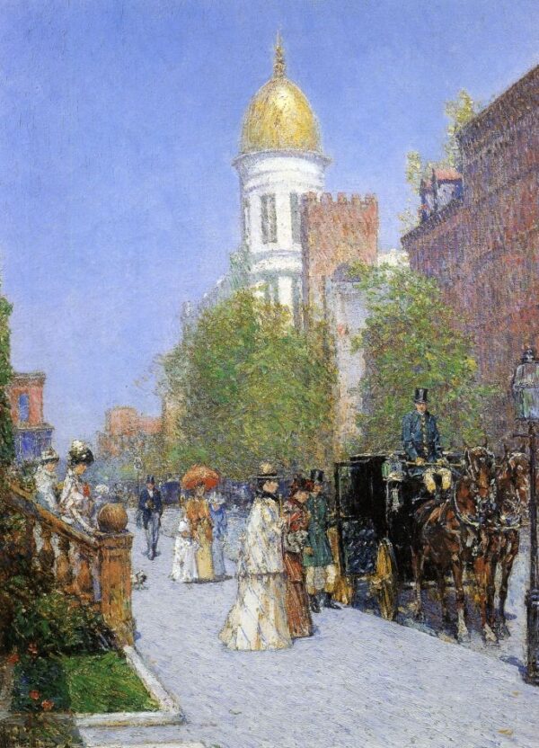A Spring Morning by Frederick Childe Hassam, hand-painted oil painting reproduction