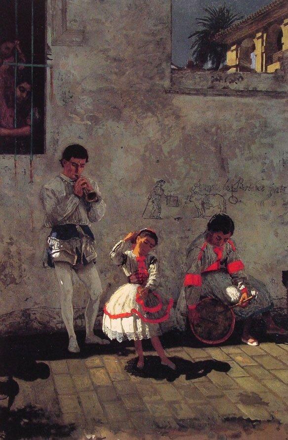 A Street Scene In Seville by Thomas Eakins, hand-painted oil reproduction