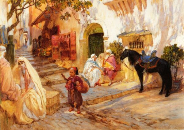 A Street in Algeria by Frederick Arthur Bridgman, hand-painted oil painting reproduction