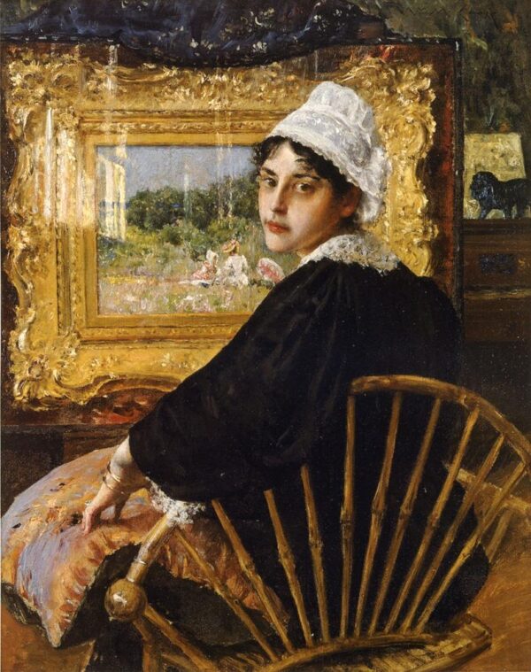 A Study aka The Artist’s Wife by William Merritt Chase, hand-painted oil painting reproduction