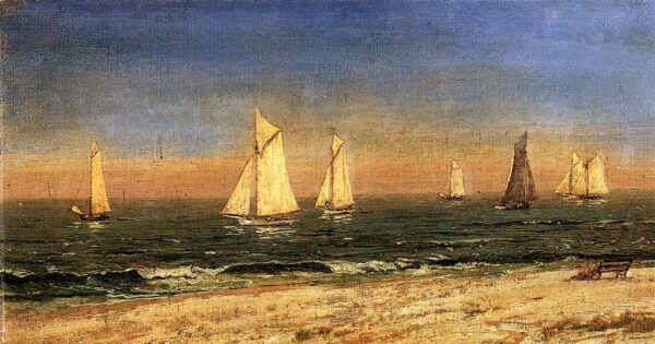 A Study at Long Beach by Jasper Francis Cropsey, hand-painted oil painting reproduction