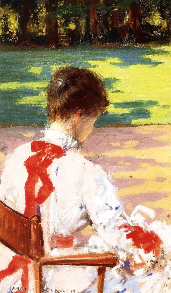 A Study with Sunlight by Carroll Beckwith, hand-painted oil painting reproduction