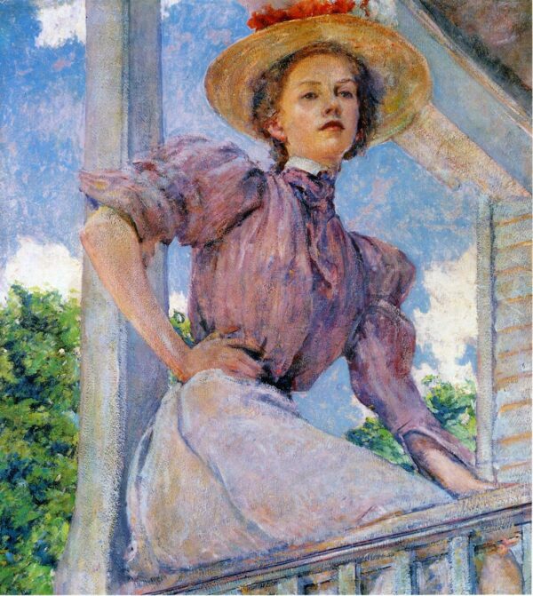 A Summer Girl by Robert Reid, hand-painted oil painting reproduction