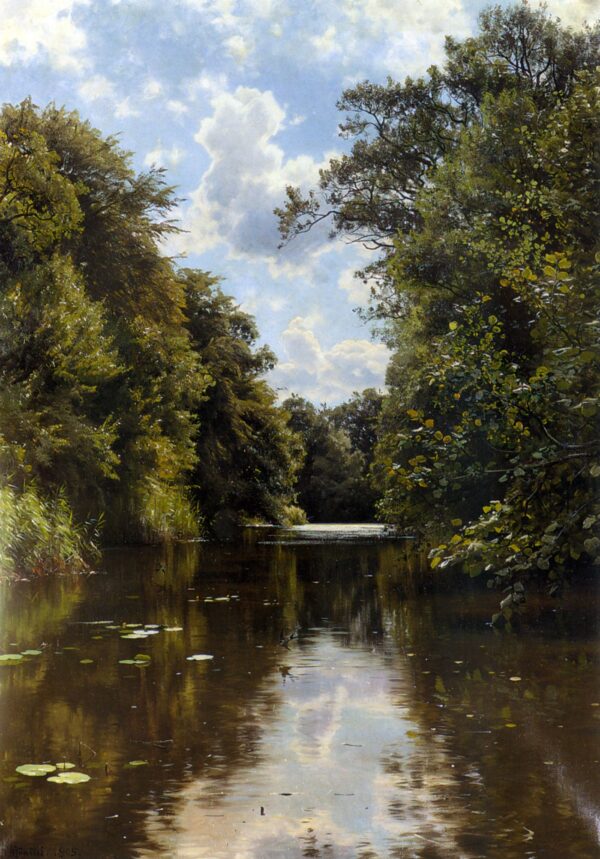 A Summer’s Day by Peder Mørk Mønsted, hand-painted oil painting reproduction