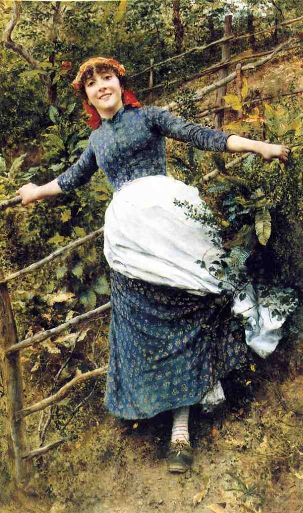 A Summer’s Folly by Daniel Ridgway Knight, hand-painted oil painting reproduction