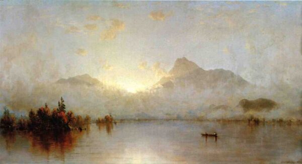 A Sunrise on Lake George by Sanford Robinson Gifford, hand-painted oil painting reproduction