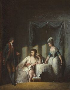 A Surprise Visit by Jean-Baptiste Mallet, hand-painted oil painting reproduction