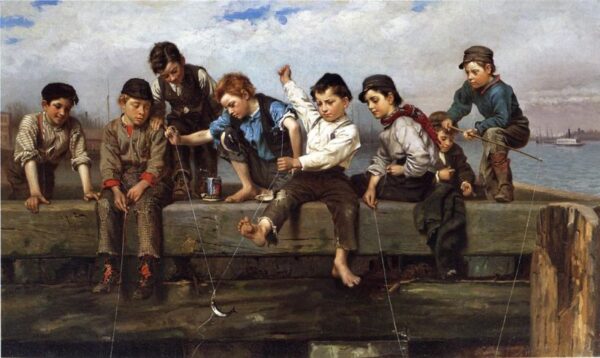A Thrilling Moment by John G Brown, hand-painted oil painting reproduction