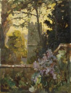 A Tower Seen Through Trees by Benjamin Haughton, hand-painted oil painting reproduction