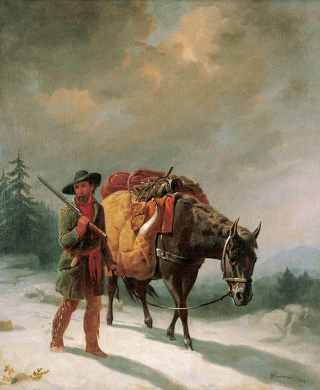 A Trapper Crossing the Mountains by William Ranney, hand-painted oil reproduction