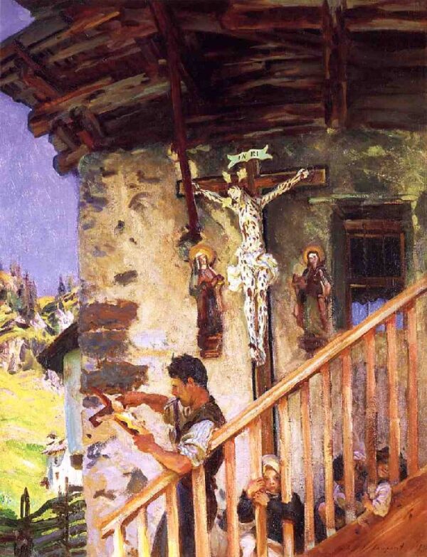 A Tyrolese Crucifix by John Singer Sargent, hand-painted oil reproduction