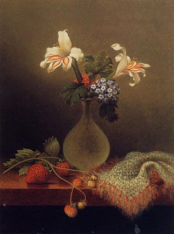 A Vase of Corn Lilies and Heliotrope by Martin Johnson Heade, hand-painted oil painting reproduction