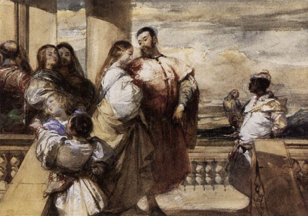 A Venetian Scene by Richard Parkes Bonington, hand-painted oil painting reproduction