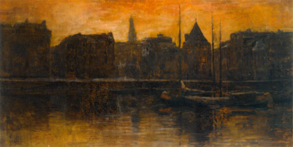 A View of the Prins Hendrikkade with the Schreierstoren Amsterdam by George Hendrik Breitner, hand-painted oil painting reproduction