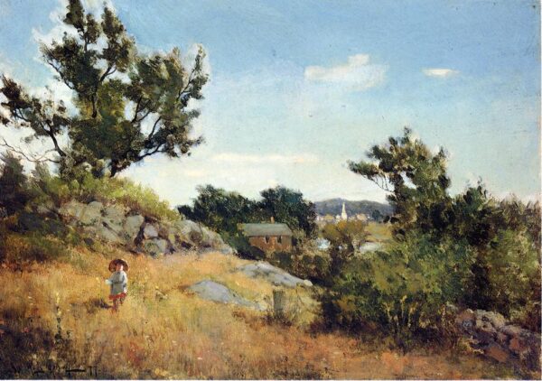 A View of the Village by Willard Metcalf, hand-painted oil painting reproduction