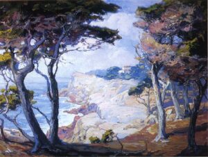 A Villa on the Monterey Coast by Franz Bischoff, hand-painted oil painting reproduction