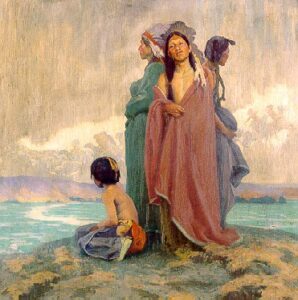 A Vision of the Past by E Irving Couse, hand-painted oil painting reproduction