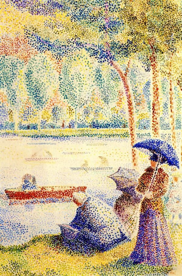 A Walk on the Banks of a River by Hippolyte Petitjean, hand-painted oil painting reproduction