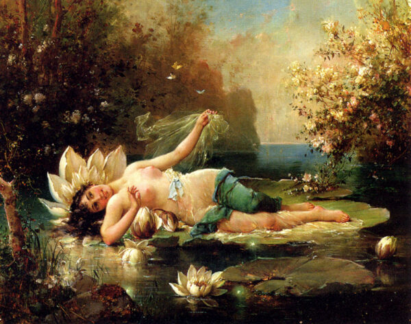 A Water Idyll by Hans Zatzka, hand-painted oil painting reproduction